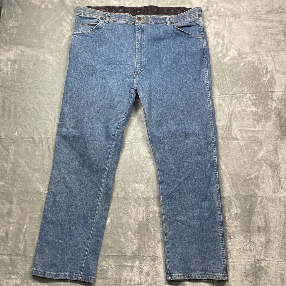 Wrangler Mens Jeans 42x30 Regular Fit Blue Denim Authentic Premium Quality